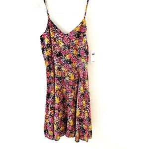 Multicolor Abstract Gap Spring Summer Dress with Spaghetti Straps XS